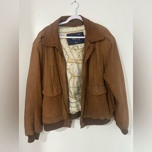 Vintage Giampier global identity Men's Brown Suede Bomber‎  Jacket